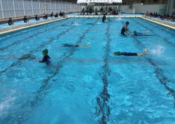 プール水泳の裏で…