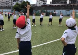 初めての運動場練習！