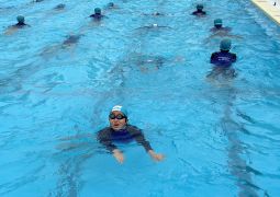 今日のプール練習の様子