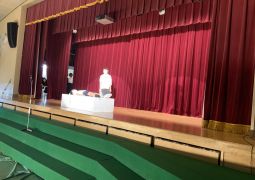 講堂での通し練習