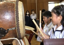 和太鼓をたたいたよ！