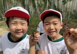 親子清掃　　ザリガニ釣り