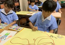 おむすびころりんの絵をかこう